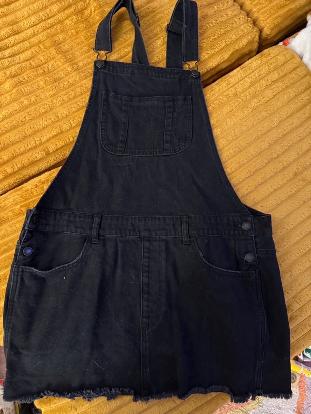 American Eagle Outfitters Black Denim Overall Mini Dress